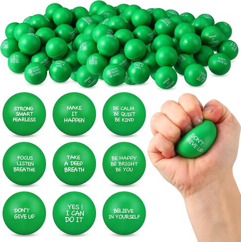 Shappy 72 Pcs Inspirational Stress Relief Balls Motivational Stress Ball Encouraging PU Bulk Squish Balls for Adults Small Therapy Fidget Relief Toys for Valentines Gifts Fidget Anxiety Anger(Blue) in Saudi Arabia