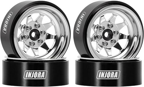 inbora -4.05 مم إزاحة مصممة من الصلب 1.3 "عجلات Beadlock لـ 1/24 1/18 RC Crawlers ترقية (أسود) in Kuwait
