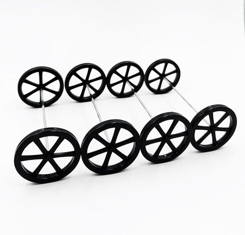 10PCS Model Toy Wheel 44mm Toy Car Wheels with 5PCS Shaft Round Rod Axles for DIY Model Toy RC Car Truck Robot Parts (Black) in Kuwait