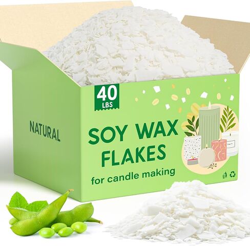 CHILLFLAME Soy Wax Flakes, Natural Candle Wax, Organic Soy Wax for Candle Making from Farm, No Harmless, Additives, and Pure (5 lb) in Saudi Arabia