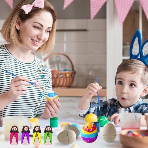20 Pcs Paper Mache Easter Eggs DIY Easter Craft Eggs Empty Fillable Paintable Unfinished Paper Mache Eggs DIY Eggs Ornament for Easter Egg Hunt Surprise Eggs Easter DIY Craft Decorations Ornaments in Saudi Arabia