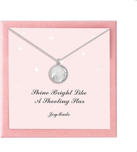 Magical Star & Moon Charm Necklace – Dainty Mother of Pearl Pendant for Women & Girls in Saudi Arabia