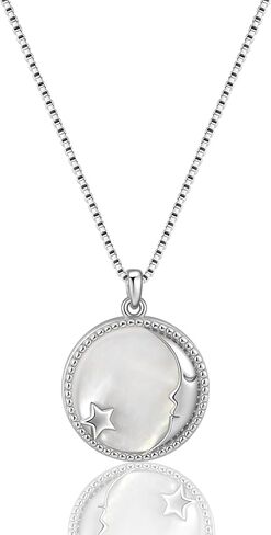 Magical Star & Moon Charm Necklace – Dainty Mother of Pearl Pendant for Women & Girls in Saudi Arabia