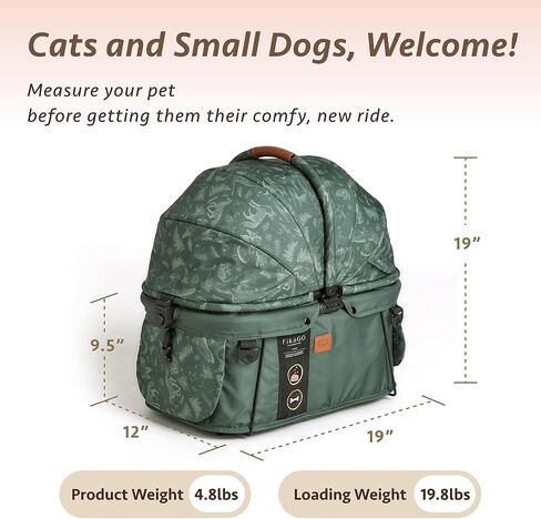 Sway2 Pet Car Seat and Carrier, 2-in-1 Booster Seat for Small Dogs and Cats in Kuwait