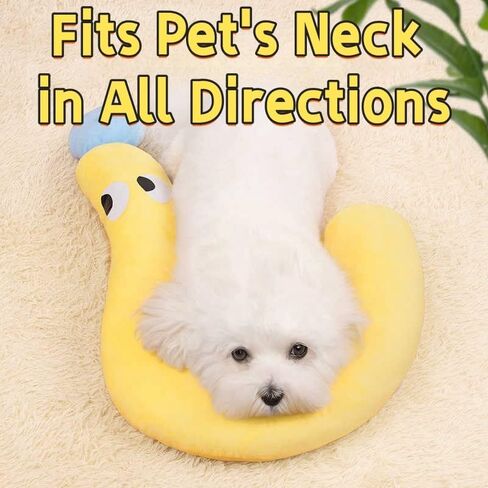 Cute Pet Pillow for Dogs and Cats, Universal Neck Support Cushion, Soft and Comfortable, Multi-Functional Washable Pillow for Small and Large Pets - Neck Pillow & Cuddle Cushion (Yellow) in Saudi Arabia