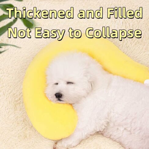 Cute Pet Pillow for Dogs and Cats, Universal Neck Support Cushion, Soft and Comfortable, Multi-Functional Washable Pillow for Small and Large Pets - Neck Pillow & Cuddle Cushion (Yellow) in Saudi Arabia