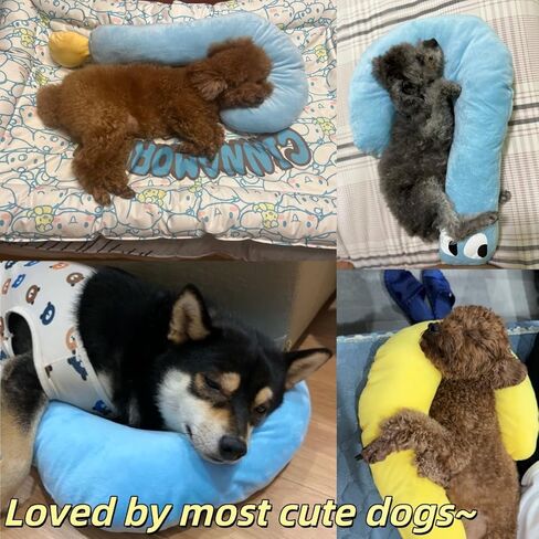 Cute Pet Pillow for Dogs and Cats, Universal Neck Support Cushion, Soft and Comfortable, Multi-Functional Washable Pillow for Small and Large Pets - Neck Pillow & Cuddle Cushion (Yellow) in Saudi Arabia