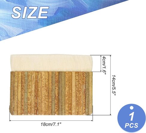 YOKIVE Hake Brush, Bamboo Handle Painting Brush Sheep Hair Hake Paint Blending Brushes, Great for Pottery Painting Watercolor Dust Cleaning Ceramic, (White, 5.3x1.8 Inches) in Kuwait