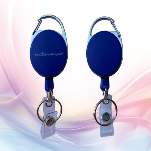 The Double Bungee-Double The Function-Double The Efficiency-Patented Dual Retractable Badge & Key Holder |Oval Design| Ideal for Cards, Secure Keys & Badges in Saudi Arabia