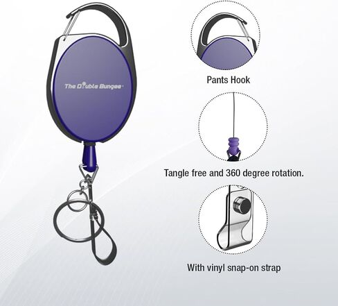 The Double Bungee-Double The Function-Double The Efficiency-Patented Dual Retractable Badge & Key Holder |Oval Design| Ideal for Cards, Secure Keys & Badges in Saudi Arabia