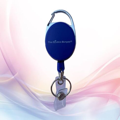 The Double Bungee-Double The Function-Double The Efficiency-Patented Dual Retractable Badge & Key Holder |Oval Design| Ideal for Cards, Secure Keys & Badges in Saudi Arabia