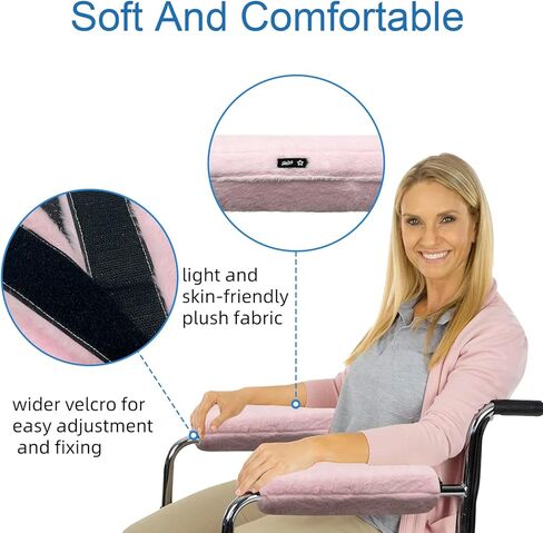 SPRING SEAON Wheelchair Armrest Covers 2 Pack Soft Memory Foam Wheelchair armrest Pads Wicking Washable for Office Transport Chair (Pink) in Saudi Arabia