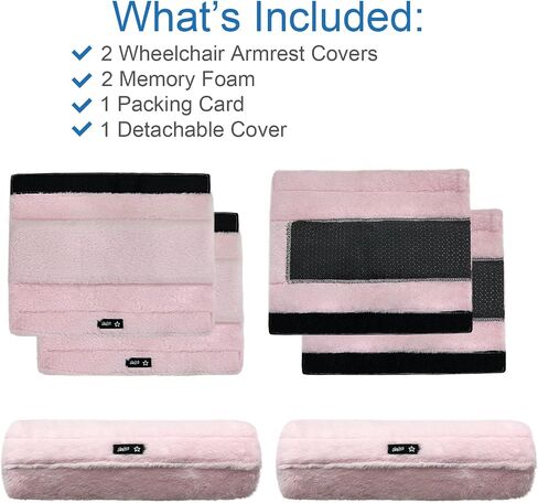 SPRING SEAON Wheelchair Armrest Covers 2 Pack Soft Memory Foam Wheelchair armrest Pads Wicking Washable for Office Transport Chair (Pink) in Saudi Arabia
