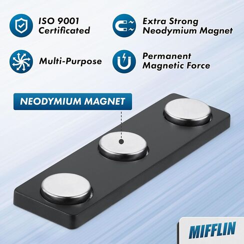 MIFFLIN -USA - علامات الاسم المغناطيسي الأكريليك الممتاز - 10 حزمة ، 3 × 2 ، أبيض - شارات الأسماء القابلة للتخصيص والقابلة لإعادة الاستخدام مع الدعم المغناطيسي النيوديميوم القوي للمدرسة والمكتب والأحداث in Kuwait