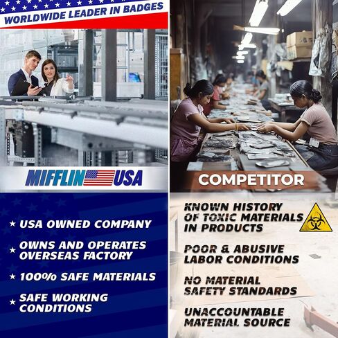 MIFFLIN -USA - علامات الاسم المغناطيسي الأكريليك الممتاز - 10 حزمة ، 3 × 2 ، أبيض - شارات الأسماء القابلة للتخصيص والقابلة لإعادة الاستخدام مع الدعم المغناطيسي النيوديميوم القوي للمدرسة والمكتب والأحداث in Kuwait