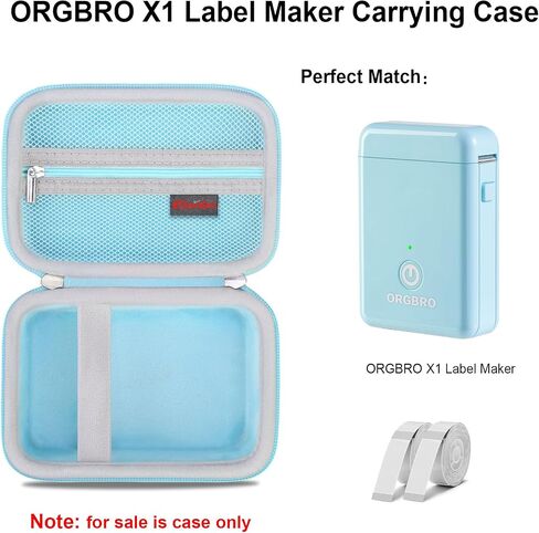 Elonbo Carrying Case for ORGBRO X1 Label Maker Machine, Portable Bluetooth Label Printer Storage Holder, Wireless Built-in Cutter Small Label Makers Handheld Sticker Maker Travel Bag, Black in Saudi Arabia