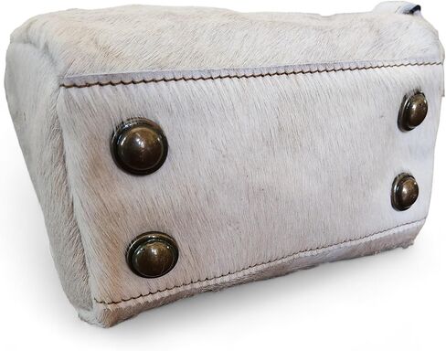 Genuine Cowhide Handcrafted Cosmetic Pouch Highlands Cowhide Makeup Bag Toasted Marshmallow in Saudi Arabia