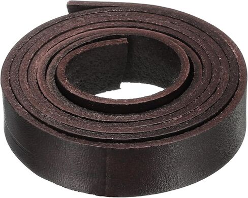 uxcell 1.1 Yard 20mm Vintage Flat Leather Cord, Leather Strips for DIY Crafts Coffee in Saudi Arabia