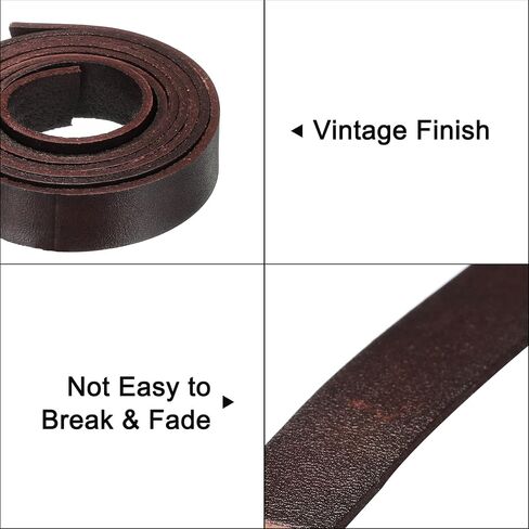 uxcell 1.1 Yard 20mm Vintage Flat Leather Cord, Leather Strips for DIY Crafts Coffee in Saudi Arabia