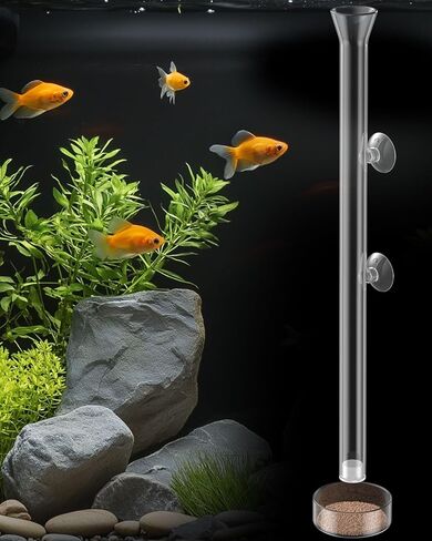 Pawfly 8 Inches Aquarium Fish Feeding Dish Set Clear Glass Fish Feeding Tube Shrimp Tube with 2 Feeding Dishes Fish Tank Feeding Supplies with 2 Suction Cups in Kuwait