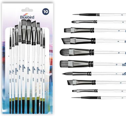 Bluebird 10 PCS Professional Artist Paint Brush مجموعة للوحات الأكريليك - فرش الطلاء الأكريلي in Kuwait