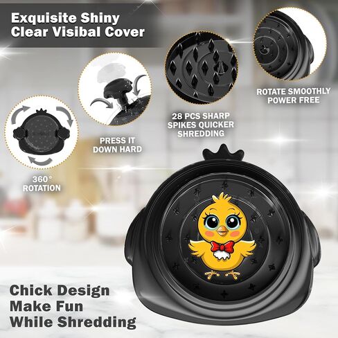 Chicken Shredder Tool Twist large With Brush, 10.5" 3 Layers Pro Meat Shredder, Strong Anti-Slip Stripe, Efficient Chicken Breast Shredder, Ergonomic Handle, BPA Free, Visible Chicken Grinder Machine in Saudi Arabia