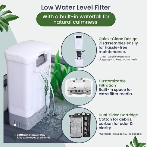 Small Turtle Tank Kit for Aquatic Turtles – Complete Starter Habitat with Filter, UVB Lamp, Basking Platform, Plants – Turtle Aquarium Kit (Black) in Kuwait