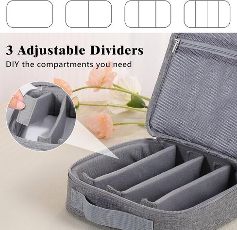 MoKo Sunglasses Organizer Case, Travel Glasses Case with for Multiple Pairs, Adjustable Eyeglasses Storage Box, Sunglasses Holder for Women Men Gray in Saudi Arabia