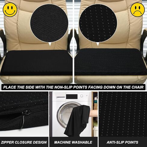 Gel Seat Cushion for Long Sitting, (2.4 Inch Extra Thick) Soft＆Breathable Gel Cushions for Pressure Relief, Gel Chair Cushion for Hip Pain, Gel Cushion for Wheelchair with No Pressure Points in Saudi Arabia