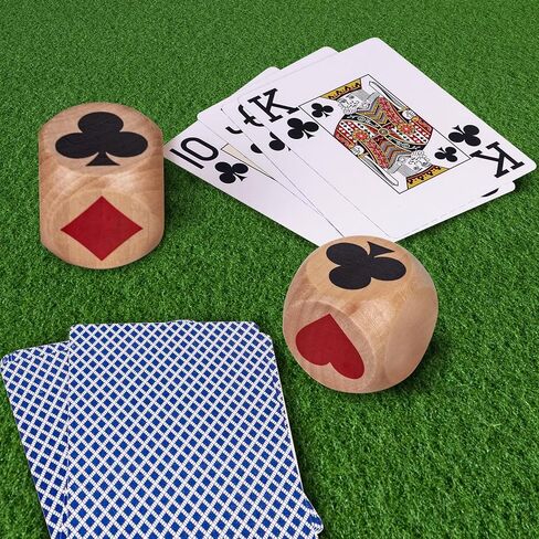 علامات ترامب الخشبية الممتازة ، مؤشر ترامب ، ترامب بدلة النرد ، الحجم الكبير 1.57 '(4 سم) يطبع euchre cube للاعبين euchre ، لعبة بطاقات البوكر Euchre Trump ، هدية Euchre الرائعة لبطاقات الجسر in Kuwait