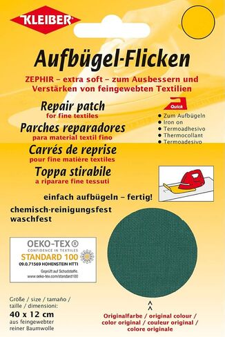 Kleiber 40 x 12 cm Extra Soft Cotton Iron-On Repair Patch, White in Saudi Arabia