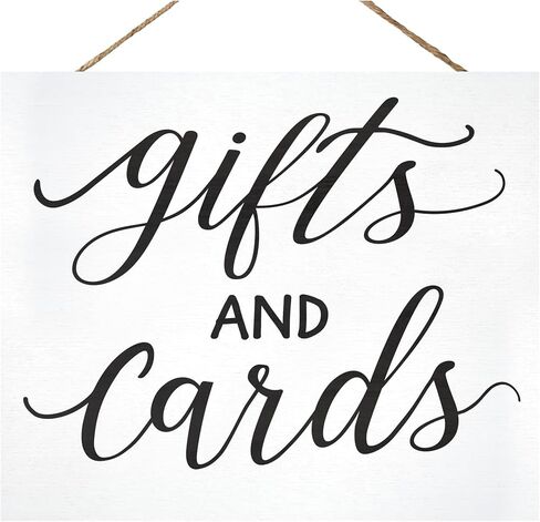 JennyGems Gifts and Cards Sign - 12x10 Inch Wedding and Party Decor, Hanging Wall Sign, Versatile Event Decoration (Black) in Kuwait