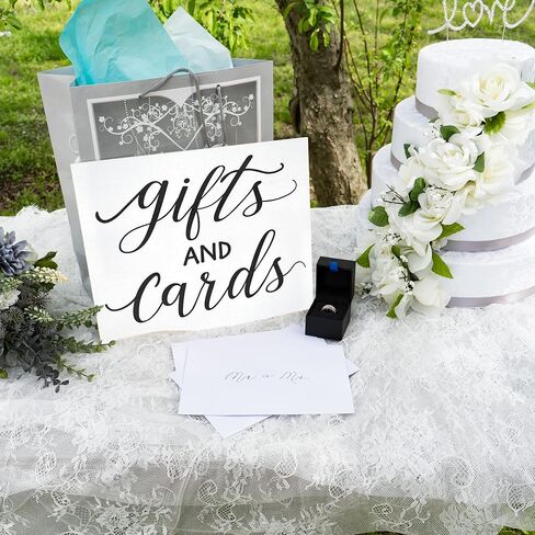 JennyGems Gifts and Cards Sign - 12x10 Inch Wedding and Party Decor, Hanging Wall Sign, Versatile Event Decoration (Black) in Kuwait
