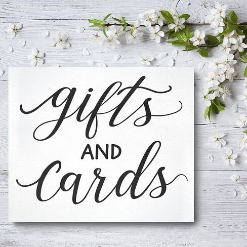 JennyGems Gifts and Cards Sign - 12x10 Inch Wedding and Party Decor, Hanging Wall Sign, Versatile Event Decoration (Black) in Kuwait