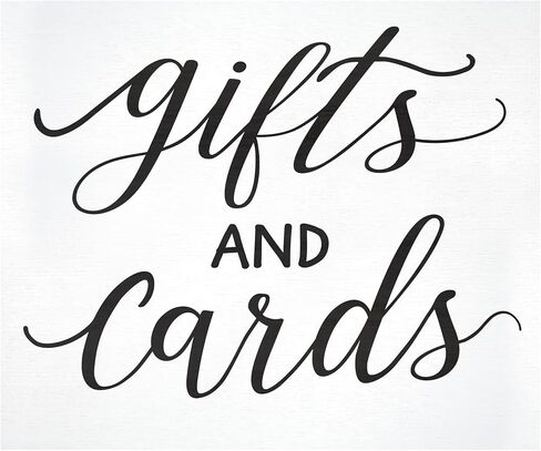 JennyGems Gifts and Cards Sign - 12x10 Inch Wedding and Party Decor, Hanging Wall Sign, Versatile Event Decoration (Black) in Kuwait
