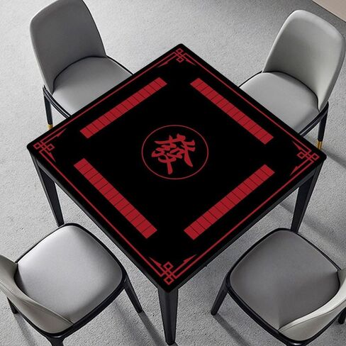Mahjong Mat ، Mahjong Table Mat for Tile Game ، 31.5 in x 31.5 في غطاء طاولة تقليل الانزلاق والضوضاء للوحة بطاقة البوكر والدومينو (أصفر أحمر) in Kuwait