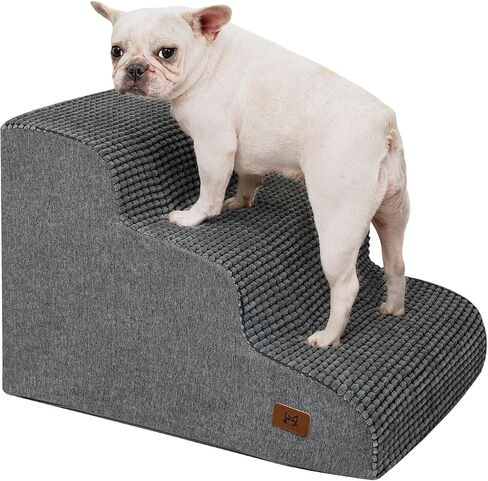 خطوة الكلب للسرير ، درج الكلاب 35D 35D PET درج 15.7 "H للسرير العالي أو الأريكة غير المتوازنة خطوة الحيوانات الأليفة الداخلية ، رمادية in Kuwait