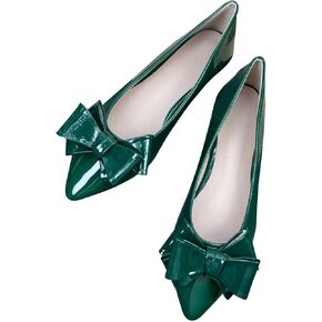 SAILING LU Bow-Knot Ballet Flats for Women Pointed Toe Crystals Wedding Shoes Comfort Light Weight Loafers