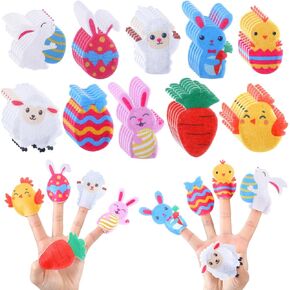 Honoson 60 PCS دمى إصبع عيد الفصح الدينية للأطفال شعرت بألعاب يسوع الدينية وهو يعيش دمى إصبع المهد المسيحيين لخوض سلة عيد الفصح لوازم دراسة الكتاب المقدس للمدرسة
