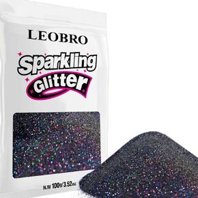 Leobro 100g / 3.5 أوقية بريق فضية ، بريق ثلاثي الأبعاد للحرف اليدوية ، والراتنج ، ومجوهرات DIY مفاتيح الزهور الزهور ، والفضة المجسم