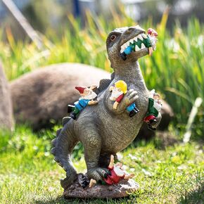 Garden Gnomes Statues Yard Decorations Outdoor Garden Decor, 14" Dinosaur Gnomes Garden Statues, Patio, Lawn Ornament, Gardening Gifts for Women for Housewarming