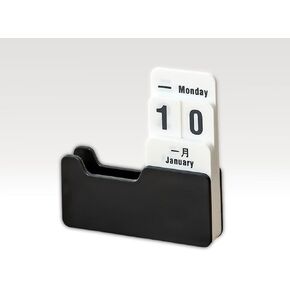 Desktop Calendar,Perpetual Calendar Simple Rotating Design,Small Ornament for Office,Durable PP Material Perfect for Students and Professionals (black)