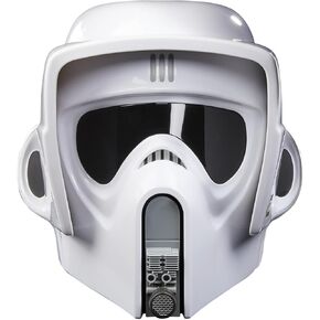 Star Wars the Black Series Scout Trooper Premium Helmet مع المؤثرات الصوتية ، عودة عنصر لعب الأدوار Jedi للبالغين