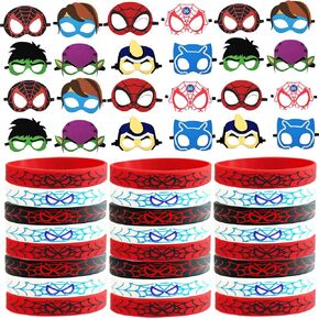48 Packs Superhero Masks Party Favors, Superhero Party Supplies Dress Up Birthday Gift Halloween Cosplay Masks Birthday Decorations