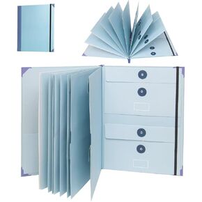 Folder with Pocket, Document Organizer Folio, for Paper, Social Security Card Important Documents Photo Birth Certificate Passport, Letter, Anti-Lost Binders (Blue)