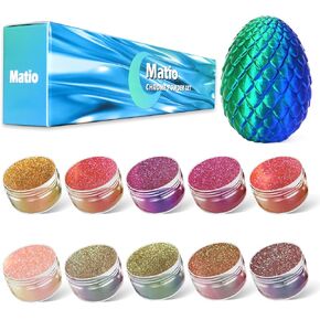 Matio Chameleon Mica Powder, 1.06oz/ 30g Aurora White Chrome Powder, Pearlescent Effect Color Shift Pigment for Resin Craft, Soap Candle Dye, Nail Art, Makeup, Bath Bomb, Paint, Slime Pigment in Kuwait