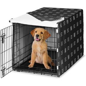 Sweet Jojo Designs 48in. Large Dog Crate Cover (White and Grey Stripe) Pet Cage, Kennel Covers (Modern, Neutral, Contemporary, Striped, Elegant, Pinstriped, Minimalist, Gray Stripes)