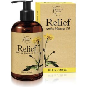 Relief Arnica Massage Oil for Massage Therapy | for Sports & Athletic | All Natural Arnica Montana for Sore Muscle Relief | Sweet Almond, Jojoba, Grapeseed & Essential Oils | 1 Gallon