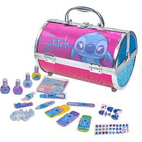 غرزة من Townley Girl Cosmetic Makeup Case مجموعة تشمل لمعان الشفاه ، والظلال ، والفرش ، وتلميع الأظافر ، ومقاطع الشعر ، والوشم ، والملحقات والمزيد! بالنسبة للفتيات الذين تتراوح أعمارهن بين 3 سنوات مثالية للحفلات ، ينامن