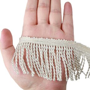 Thin Curtain Fringes Bullion Fringe Trim 2.5Inch Wide 5 Yards Long,Fabric Trims and Embellishments Curtain Weights Fringes for Sewing DIY Decoration